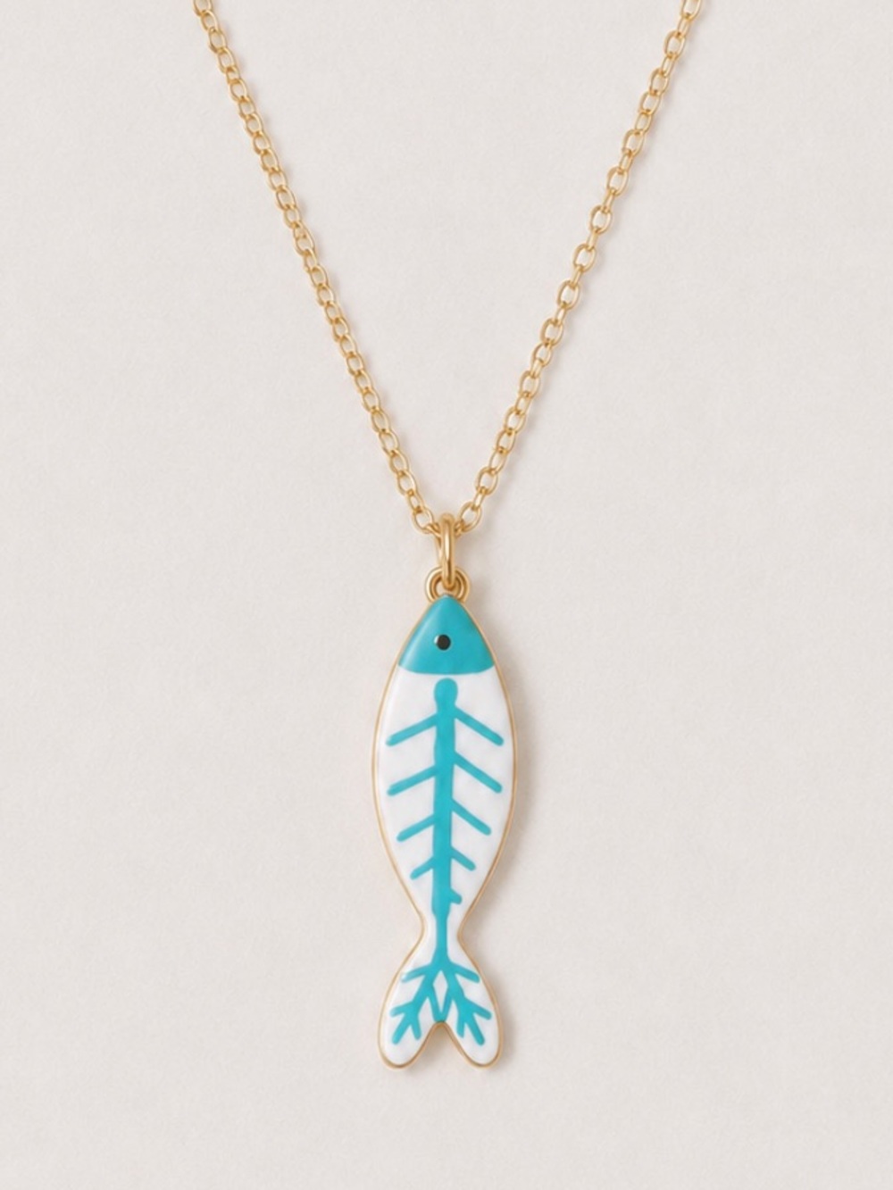 New! Coastal Blue Fishbone Necklace NWOT 5069